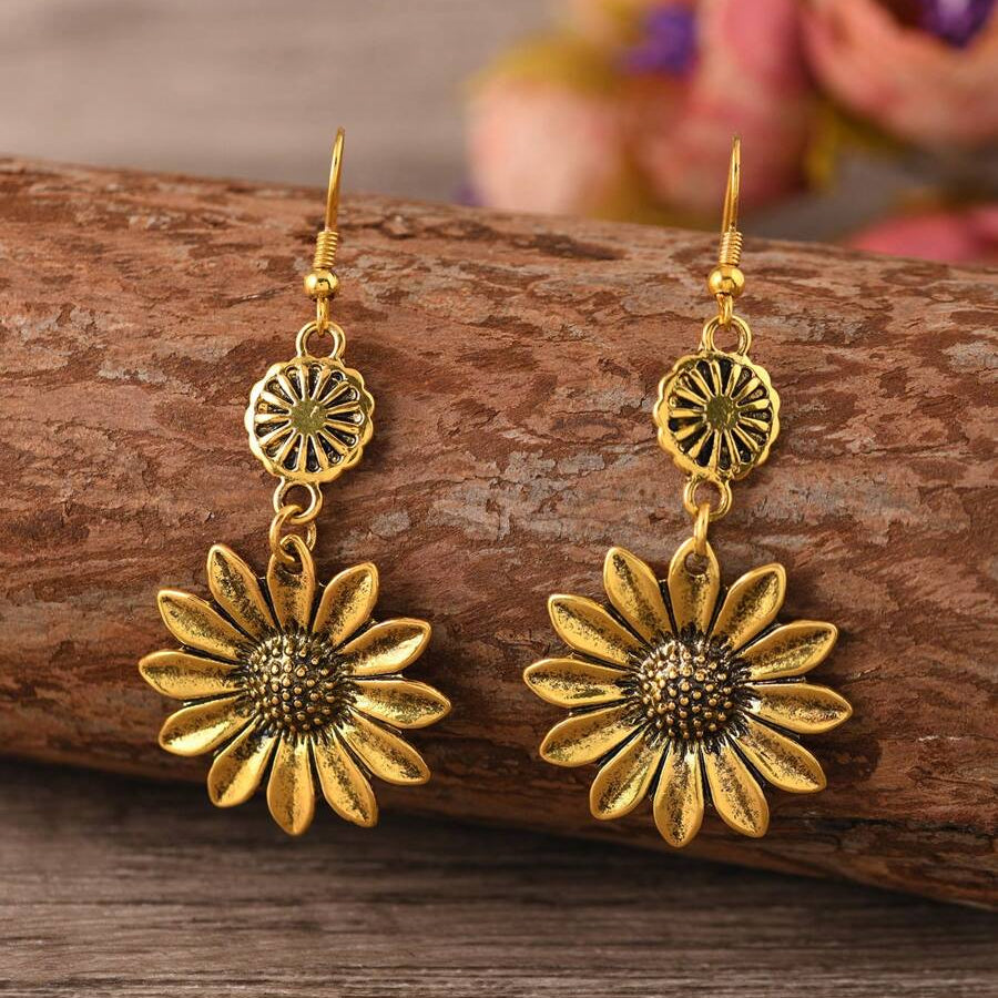 Sunflower Pendant Earrings