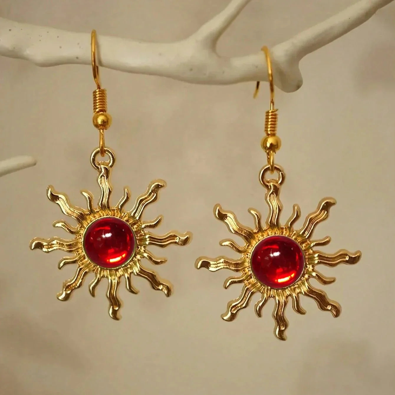 Sunflower Acrylic Gold Plated Dangle Earring