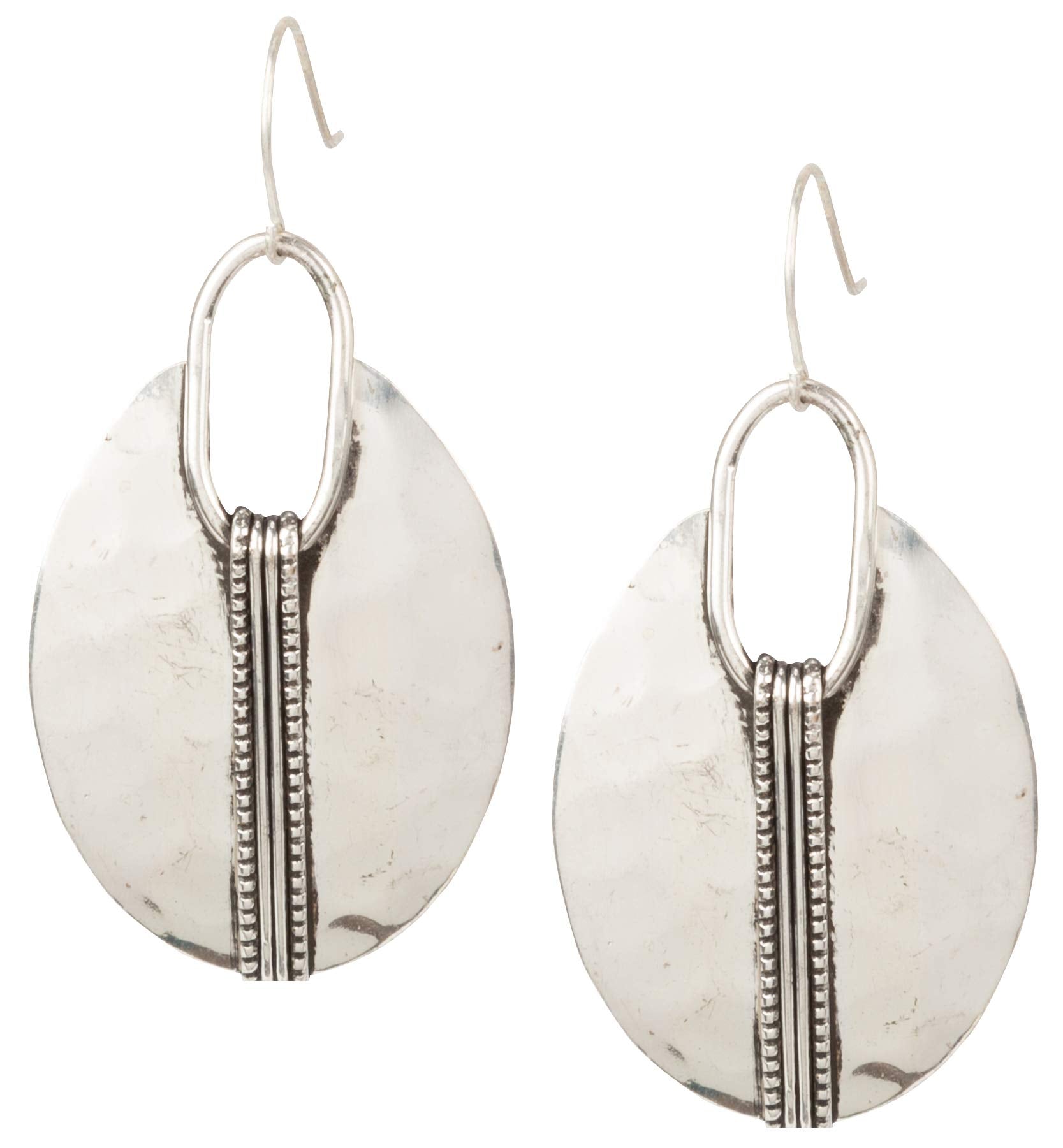 SPUNKYsoul Boho Earrings for Women Gold Silver Copper Dangle Oval or Round Ethnic Trendy Western Hammered Gift Handmade Mixed Metal African Jewelry