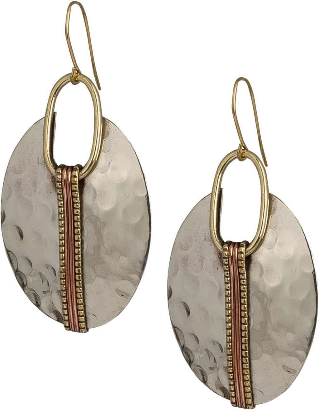 SPUNKYsoul Boho Earrings for Women Gold Silver Copper Dangle Oval or Round Ethnic Trendy Western Hammered Gift Handmade Mixed Metal African Jewelry