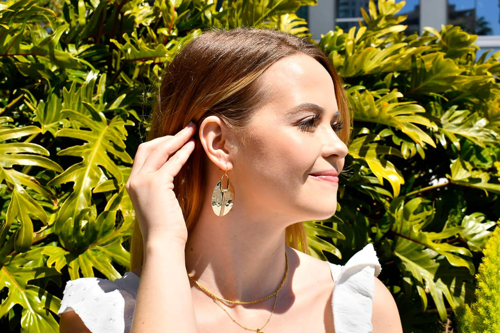 SPUNKYsoul Boho Earrings for Women Gold Silver Copper Dangle Oval or Round Ethnic Trendy Western Hammered Gift Handmade Mixed Metal African Jewelry