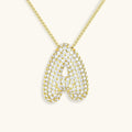 Pavé Diamond Bubble Initial Necklace