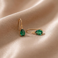 Elegant Baroque Court Style Green Zirconia Earrings