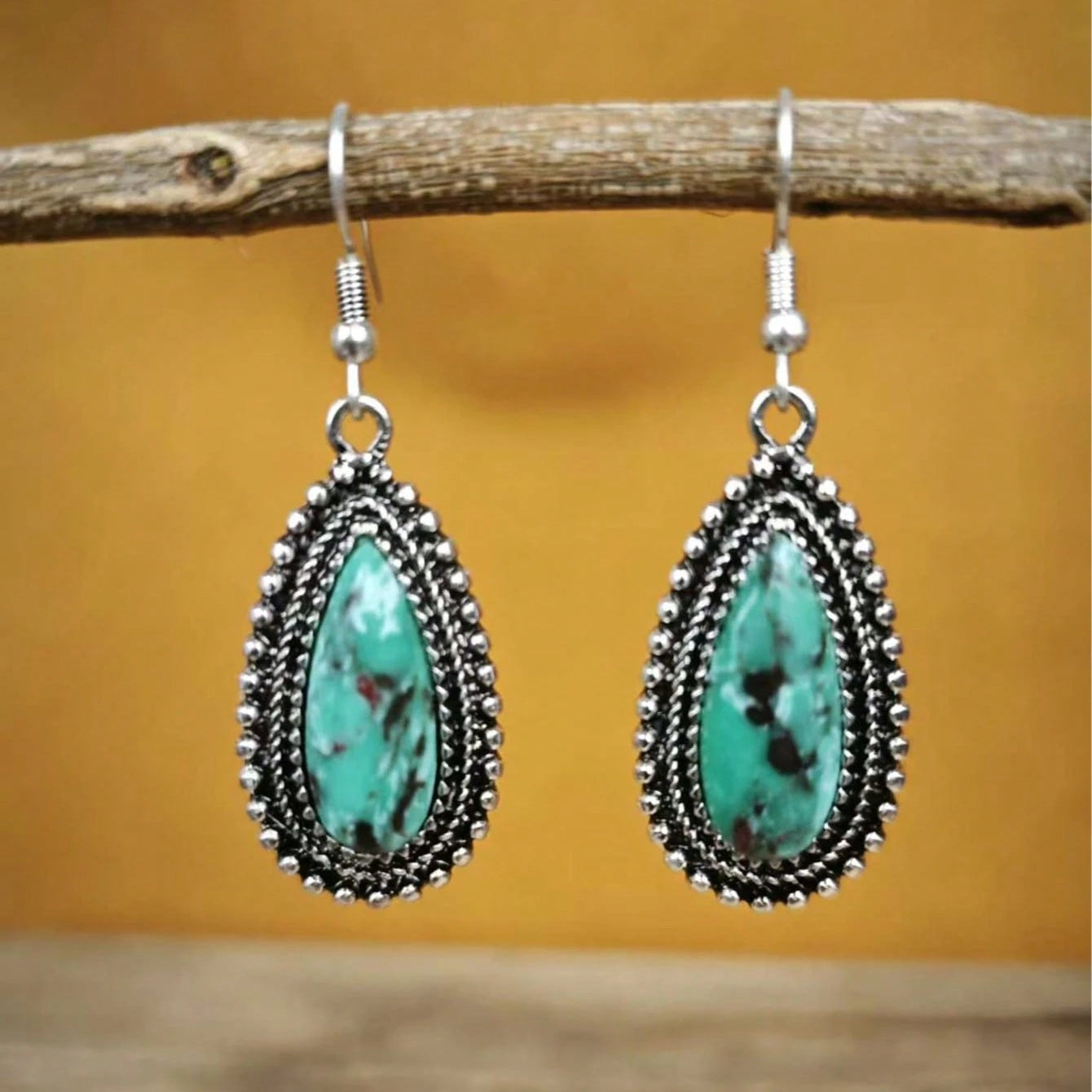 Turquoise Inlaid Earrings