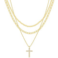 Triple Layer Cross Necklace