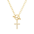 Ot Buckle Cross Necklace