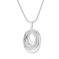 Hollow Geometric Oval Necklace in Gold and Silver
