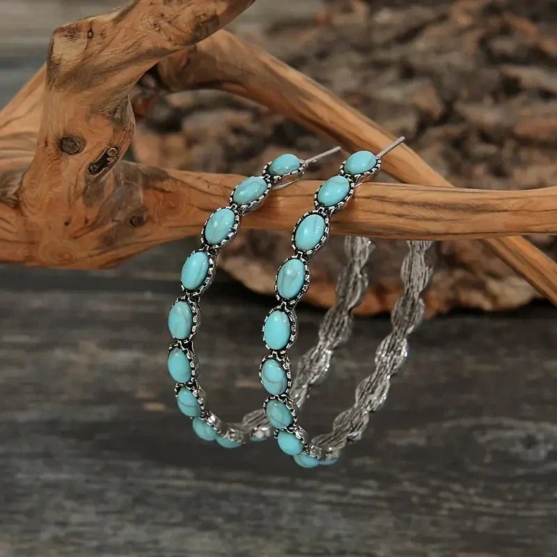Turquoise Circle Earrings