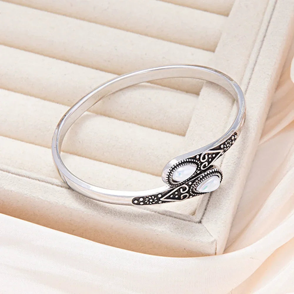 Vintage Bracelet with Colorful Gems and Tribal Design