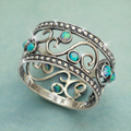 Hollowed Out Design Wide Band Ring