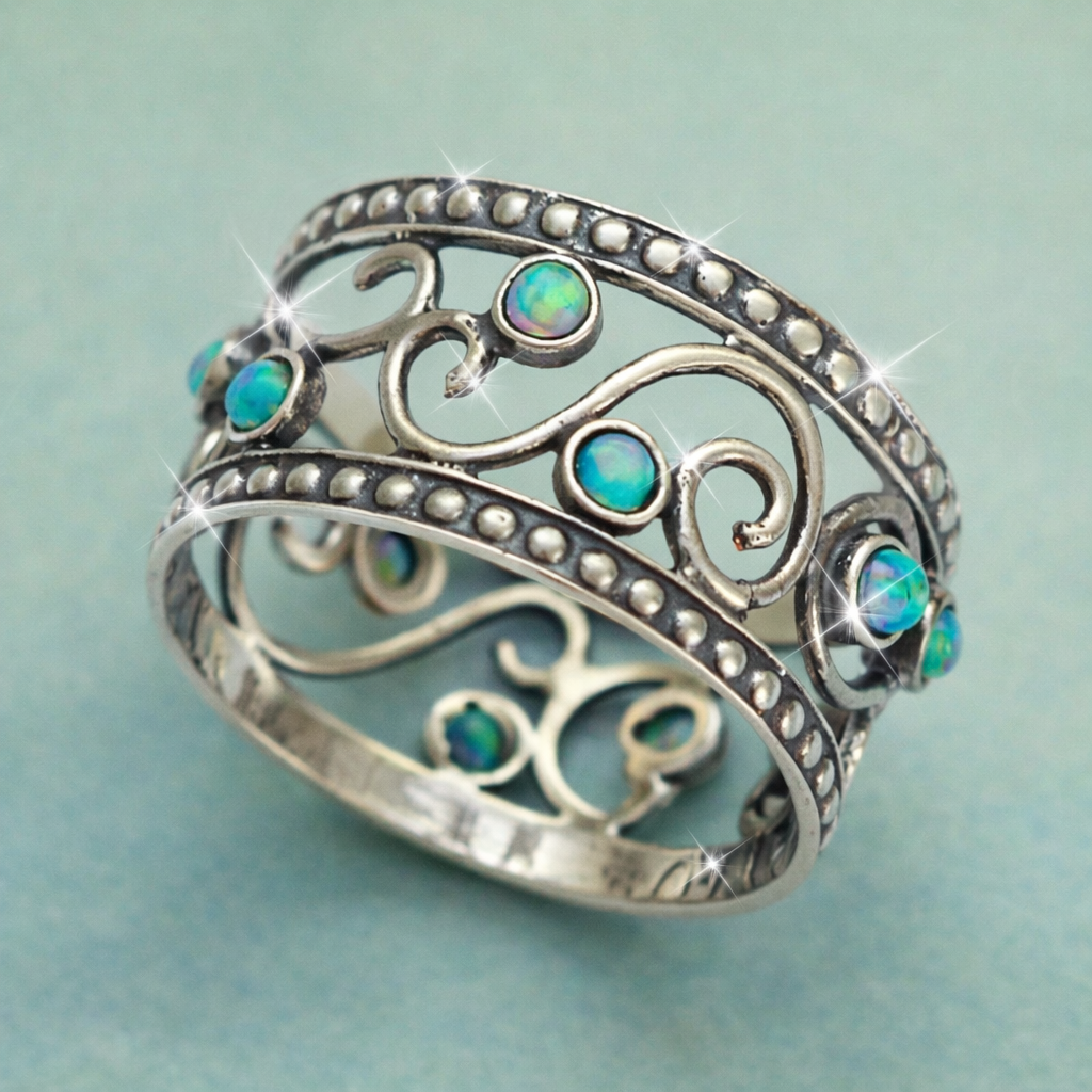Hollowed Out Design Wide Band Ring