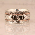 Butterfly Heart Silver Plated Spinner Ring