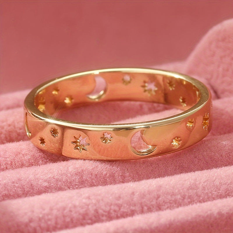 Half Moon Inlaid Zirconia Stackable Ring Set