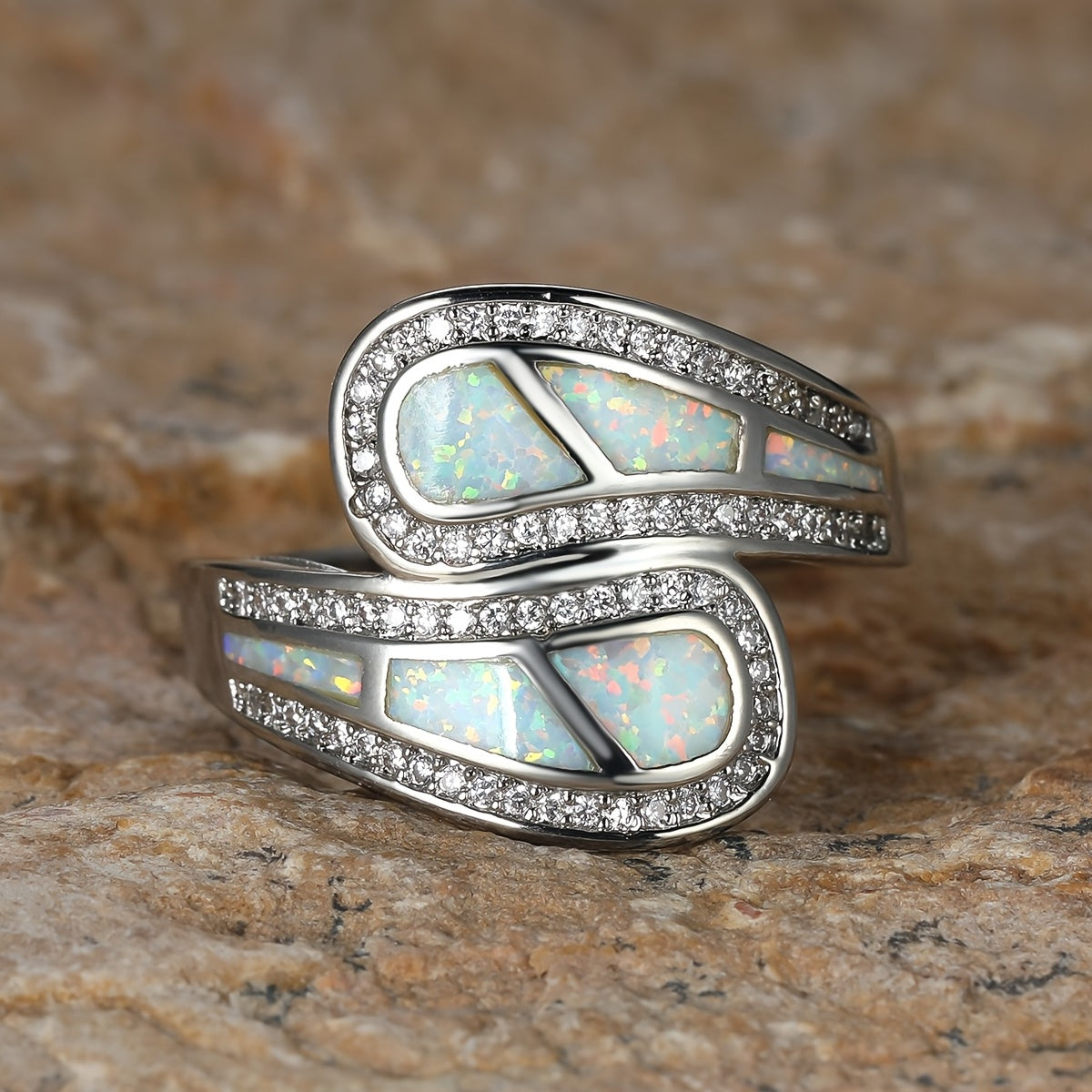 White Opal Stone Ring