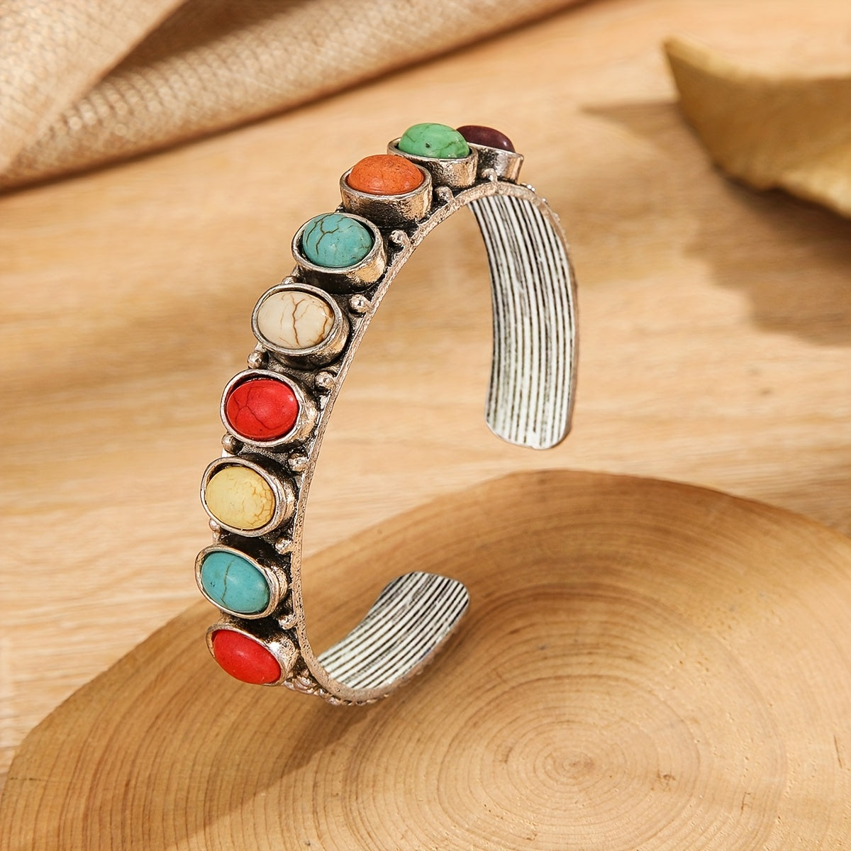 Multistone Turquoise Cuff Bracelet