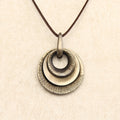 Layered Zinc Alloy Disc Long Pendant Necklace
