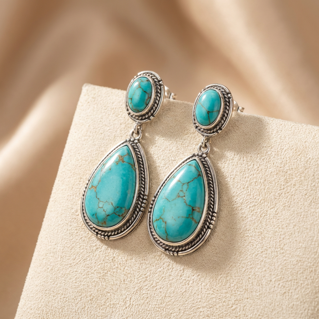 Turquoise Statement Necklace & Earrings