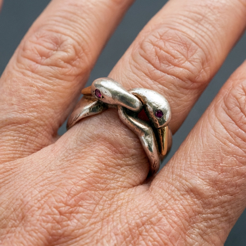 Vintage Swan Neck Silver Plated Ring