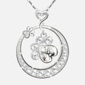 Seaton- Delicate Paw Necklace in Silver with Zirconia